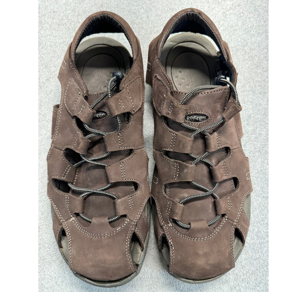 Rafters Men's Brown Leather Fisherman‎ Sandals Size 12 Closed Toe Outdoor Hiking